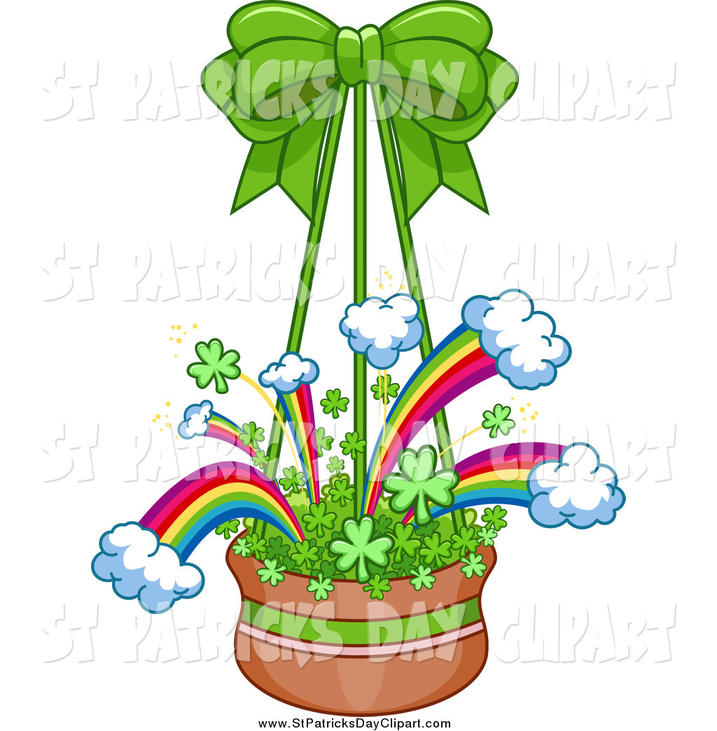 Larger Preview  Clip Art Of A Hanging Basket Of St Patricks Day    