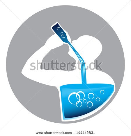 Man Drinking Bottled Water Diagram Vector   Stock Vector