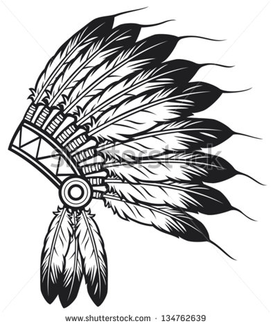 Native American Indian Chief Headdress  Indian Chief Mascot Indian