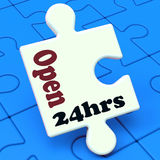 Open 24 Hours Puzzle Shows All Day 24hr Service Royalty Free Stock    