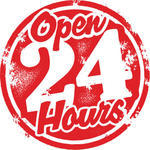 Open 24 Hours Sign 24 Hours Sign Sun And Moon