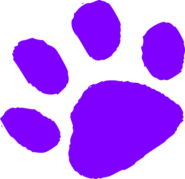 Purple Paw Print Clip Art At Clker Com   Vector Clip Art Online