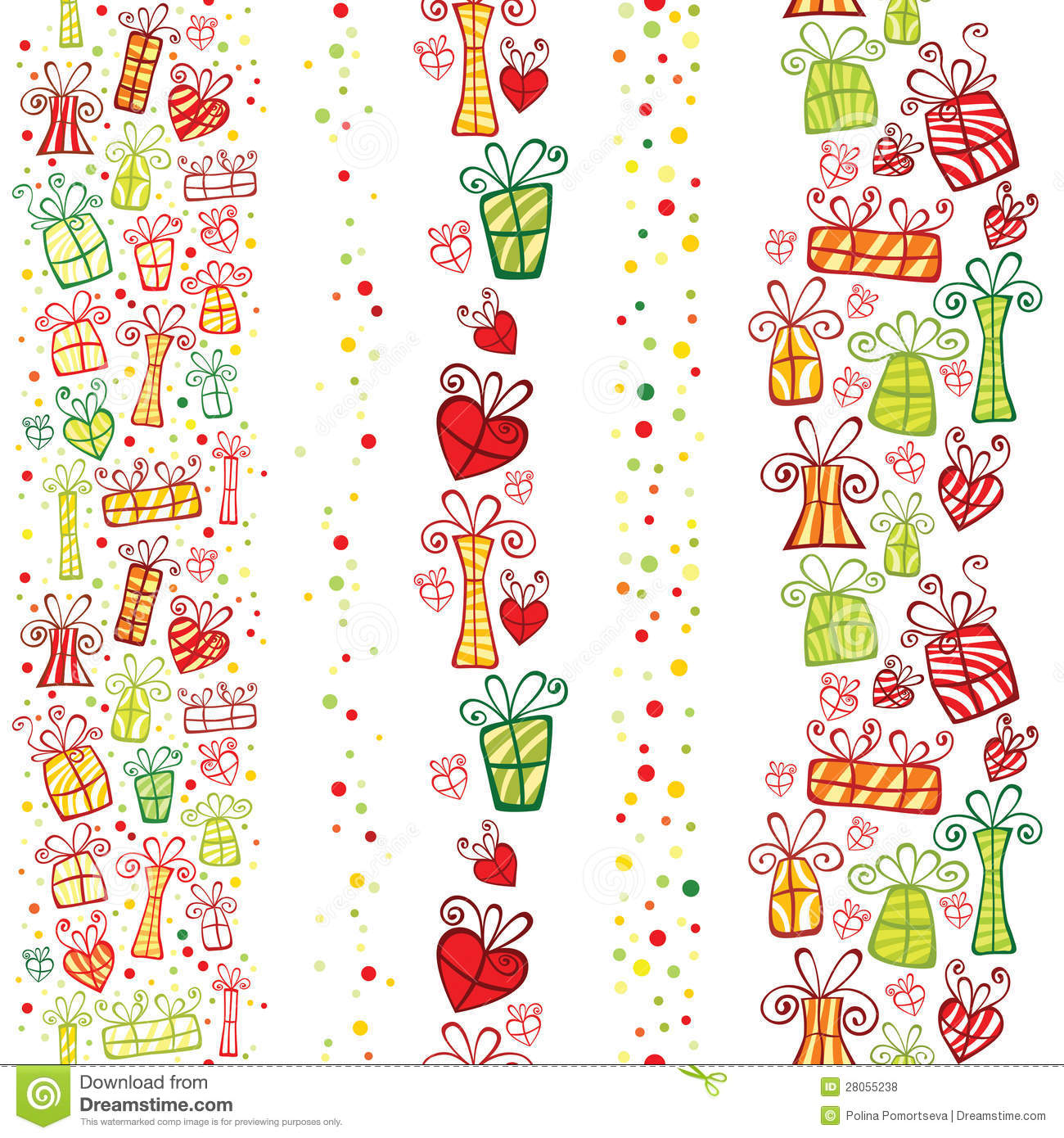 Seamless Vertical Gifts Borders  Royalty Free Stock Photos   Image