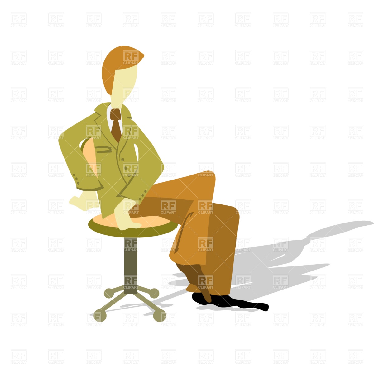 Sitting On Chair Clipart Businessman Sitting On Office