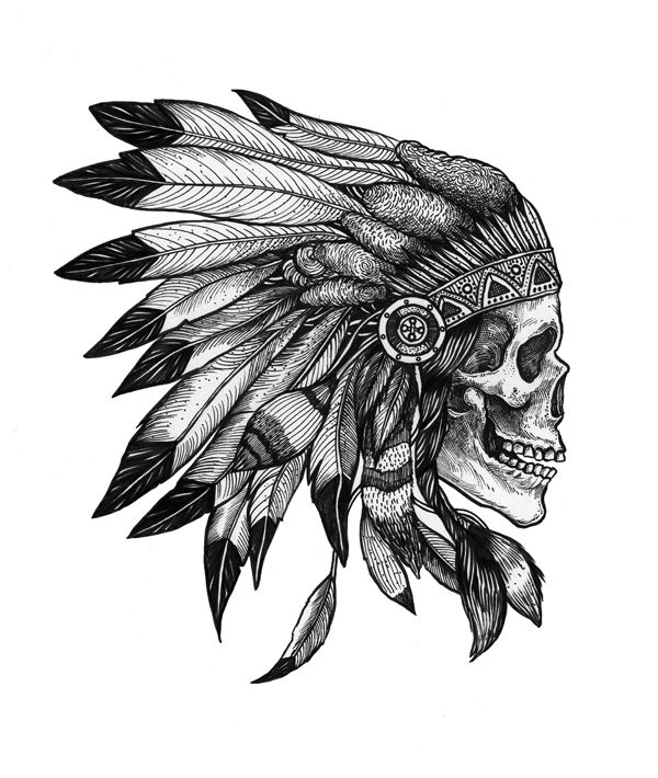 Skull Indian Tattoo   Tattoo   Pinterest   Indian Tattoos Skulls