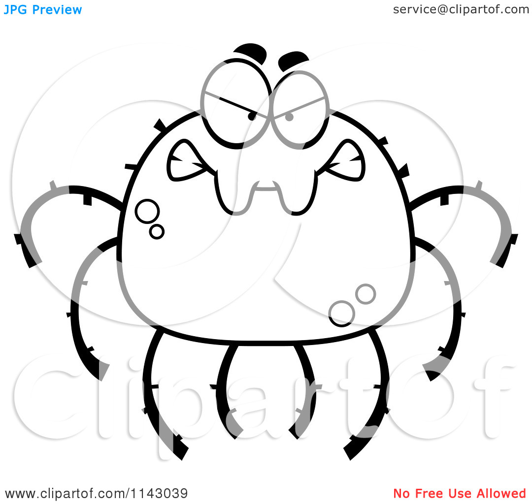 Spider Clipart Black And White Cartoon Clipart Of A Black And White    
