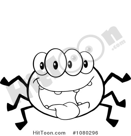 Spider Clipart Black And White Four Eyed Black And White