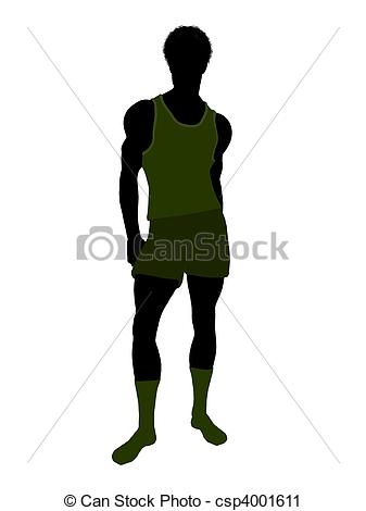 Stock Illustration   African American Male Underwear Model Silhouette