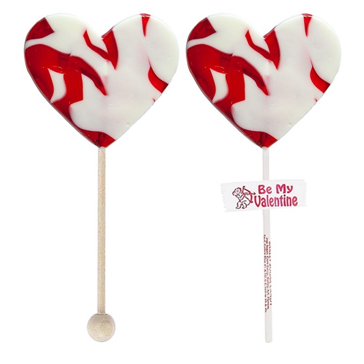 Valentine Medium Swirl Heart Lollipops  24 Hard Candy Lollipops    