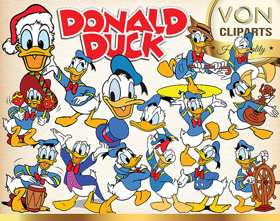 40 Donald Duck Clipart Png Digital Graphic Disney Donald Duck Clip Art    