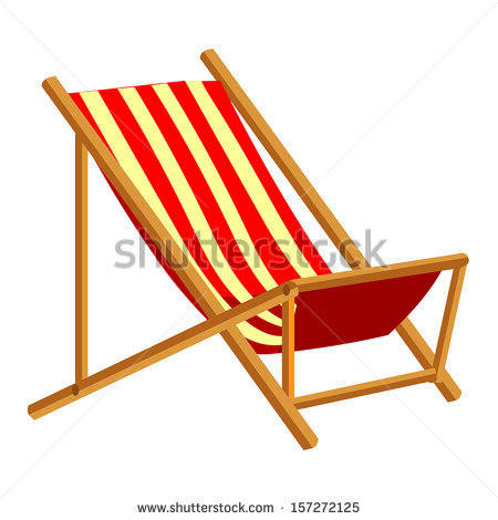Beach Chair Isolated Illustration On White Background   Stock Vector