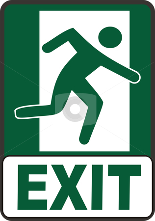 Emergency Exit Sign Stock Vector Clipart Emergency Exit Sign Vector    