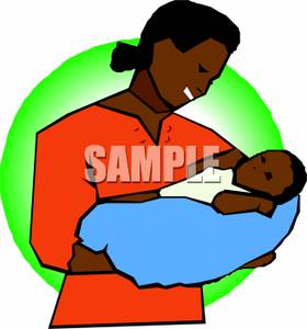Ethnic Mother Holding Her Newborn Baby   Royalty Free Clipart Picture