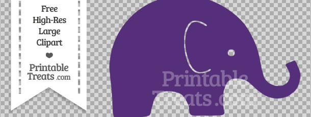 Free Royal Purple Baby Elephant Clipart