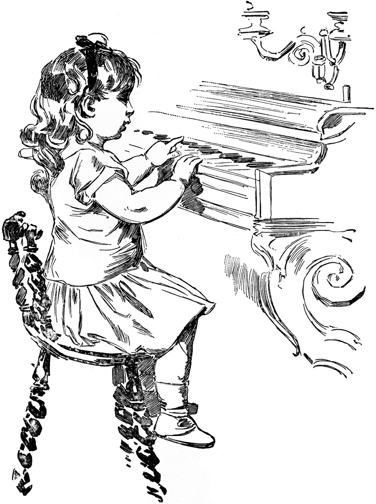 Girl Playing Piano   Clipart Etc
