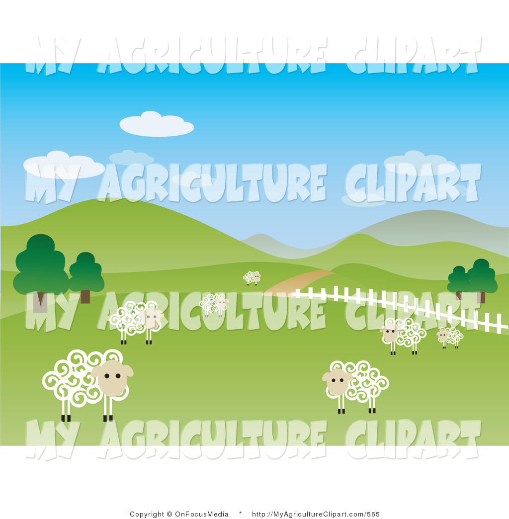 Green Rolling Hills Clipart Vector Agriculture Clipart Of
