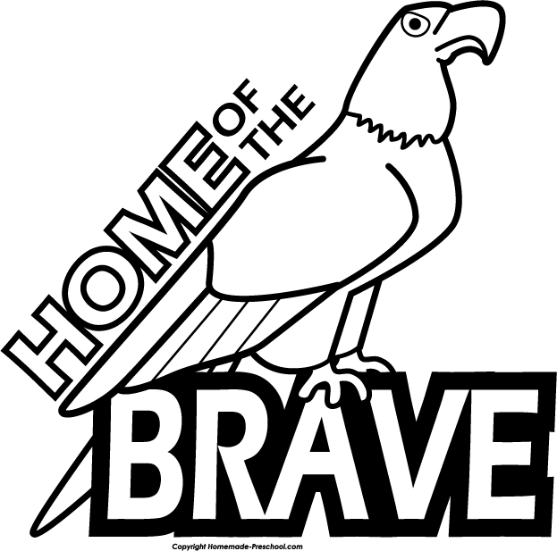 Home   Free Clipart   July 4th Clipart   Home Of The Brave Eagle