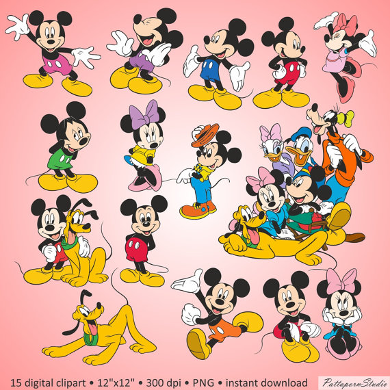 Mickey Mouse Party Minnie Mouse Goofy Dog Pluto Donald Duck Clip Art