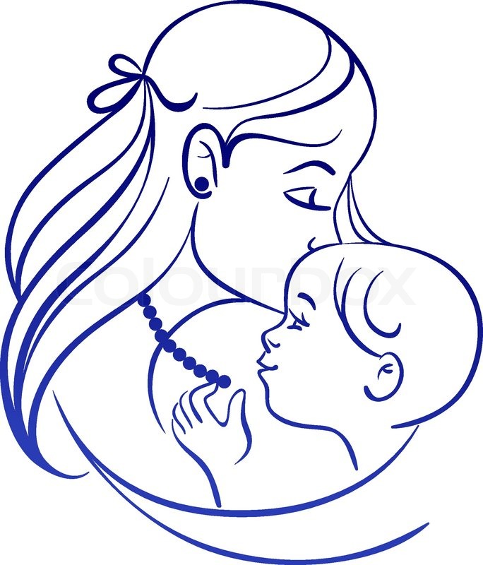 Mother And Baby Drawing 6466239 599344 Mother And Baby Linear