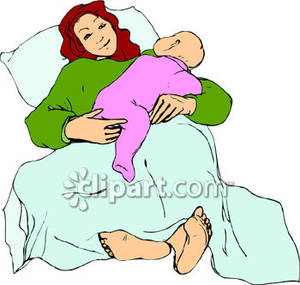 Mother Holding Her Newborn Baby   Royalty Free Clipart Picture