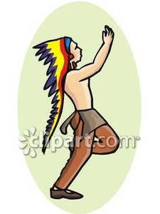 Native American Ceremonial Dance   Royalty Free Clipart Picture