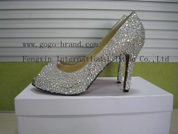     Rhinestone Crystal High Heel Wedding Shoes Fashion Ladies Shoes