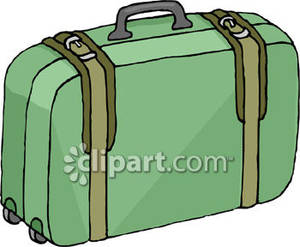 Suitcase Clipart A Green Suitcase With Wheels Royalty Free Clipart