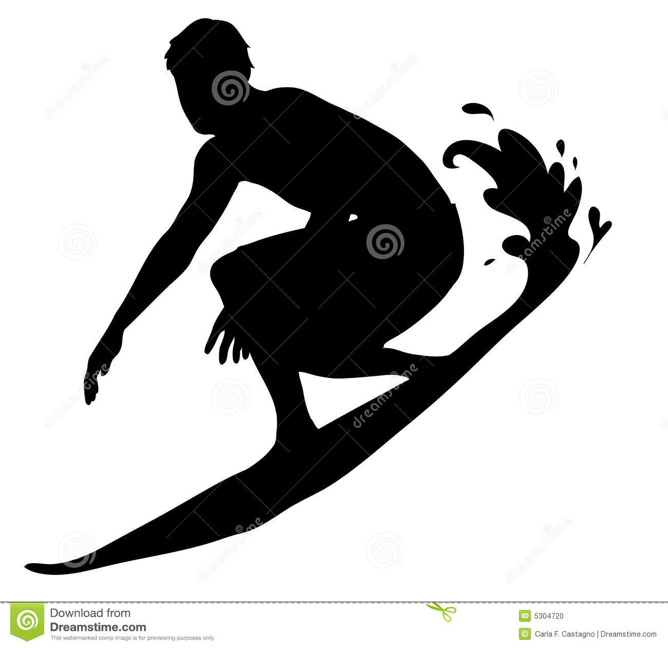 Surfer Clipart Isolated Surfing Man   Vector