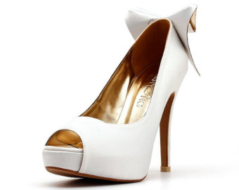 White Shoes  White Satin Heels  White High Heels  White Wedding Shoes
