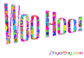 Woo Hoo Animated Text Glitter Graphic Comment