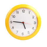 Yellow Round The Clock On A White Background Royalty Free Stock    