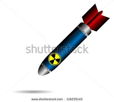 Bomb Falling Isolated On White Background   Vector   Stock Vector