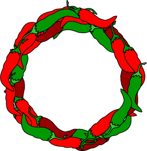 Christmas Clip Art Red And Green Chili Pepper Wreath Graphic