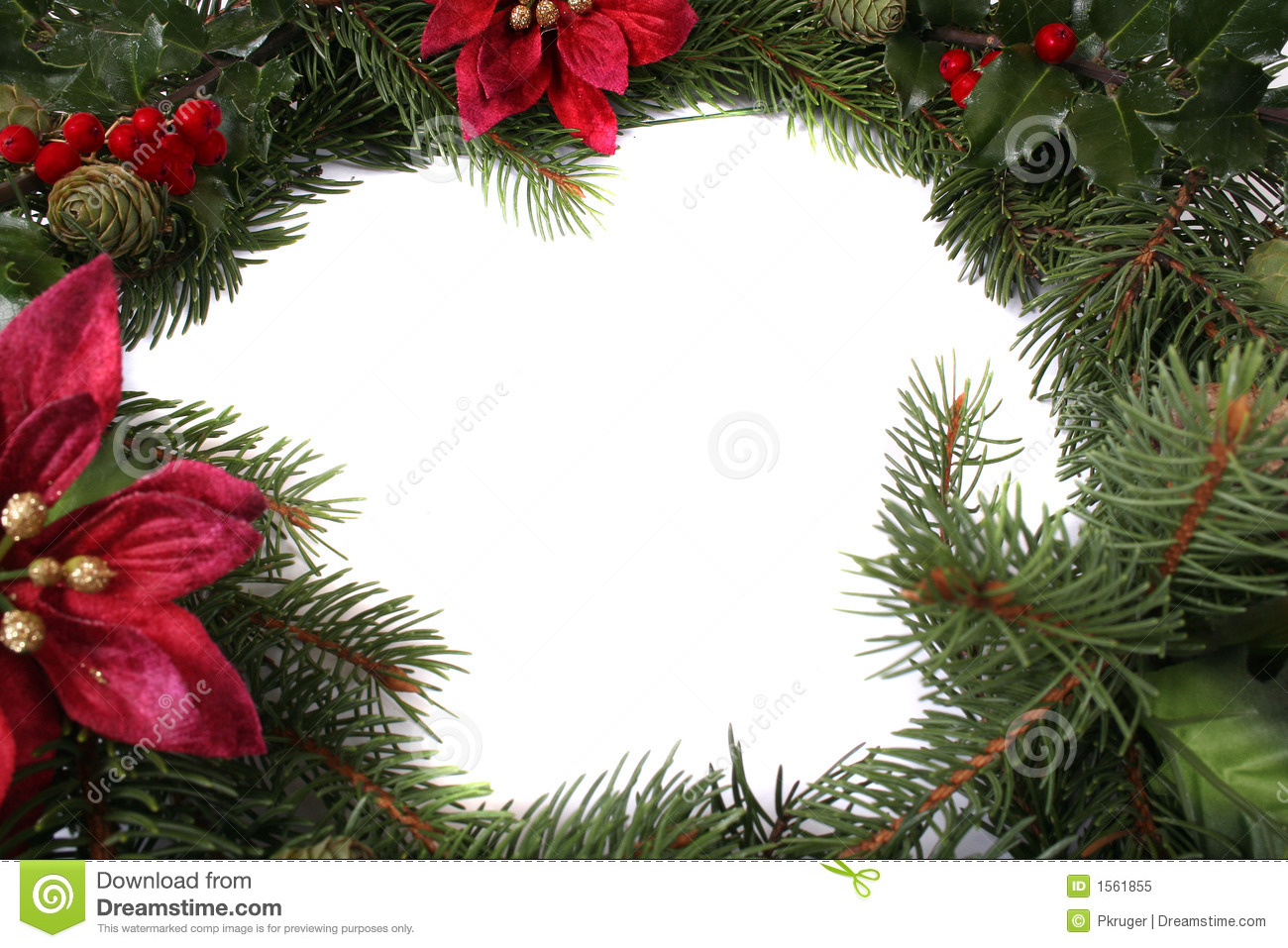 Christmas Wreath Border Clipart Christmas Wreath Isolated On