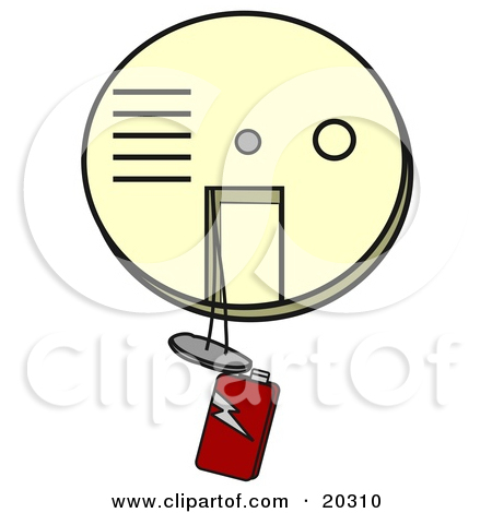 Clipart Illustration Of An Off White Smoke And Fire Alarm With A Red 9