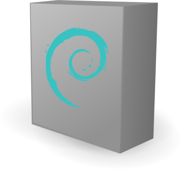 Debian Logo On A Box   Color Variation A