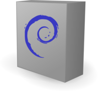 Debian Logo On A Box Vector Clip Art