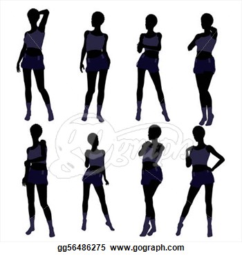 Drawings   African American Woman Lingerie Illustration Silhouette On