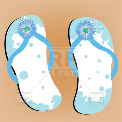 Flip Flops On Sandy Beach Download Royalty Free Vector Clipart  Eps