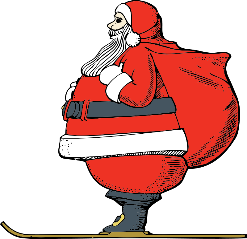 Free Clipart  Skiing Santa   Holidays