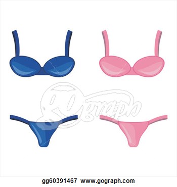 Lingerie On White Background Vector Illustration  Clipart Drawing