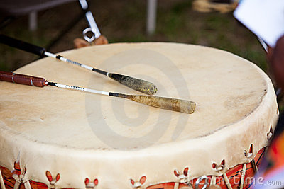 Native American Shaman Powwow Hand Drum And Beater