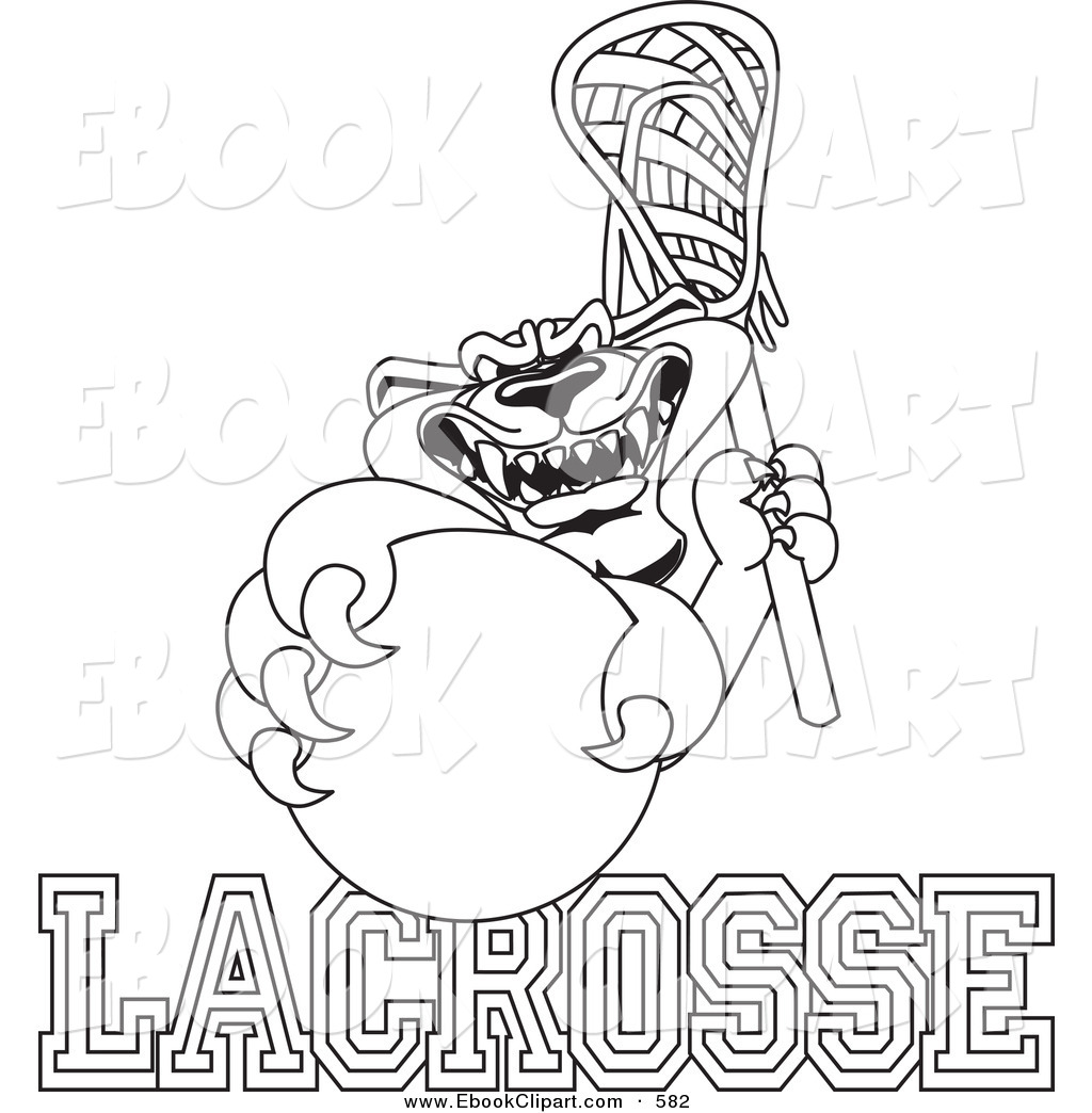 Panther Character Mascot With Lacrosse Text Coloring Page Of A Panther
