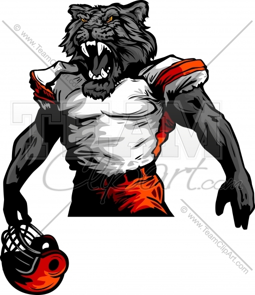 Panther Football Player Vector Image   Sports Clipart