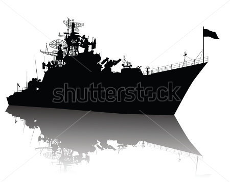 Soviet  Russian  Guided Missile Cruiser Vector On Separate Layers Clip