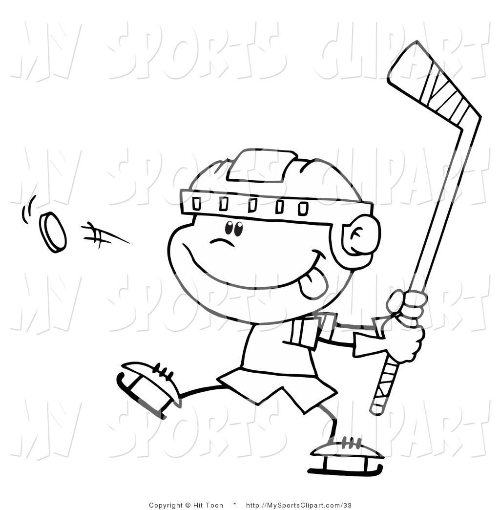 Sports Clip Art Of A Black And White Coloring Page Outline Of A