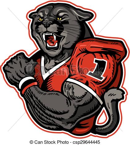 Vector Of Panther Football Player   Muscular Panther Football Player    