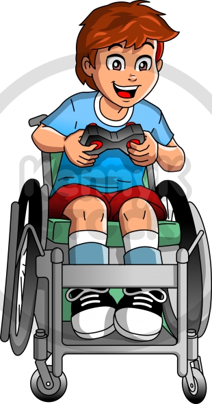 Wheelchair Gamer Clip Art In Fully Editable Layered Vector Format Or