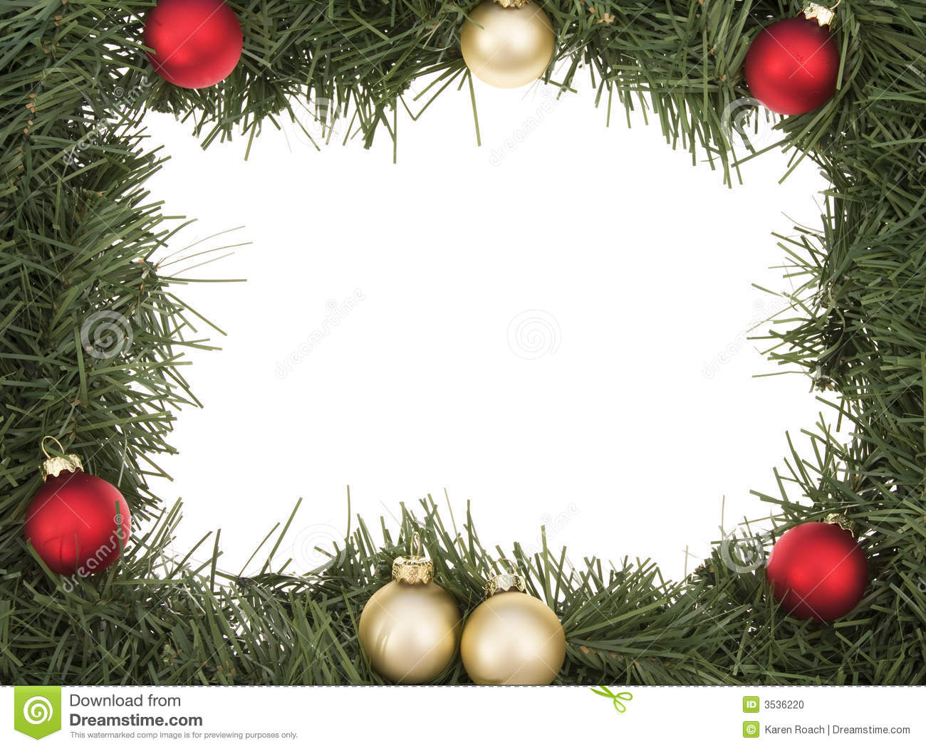 Wreath Border With Christmas Balls