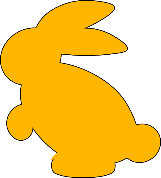 Yellow Bunny Silhouette Clip Art At Clker Com   Vector Clip Art Online    